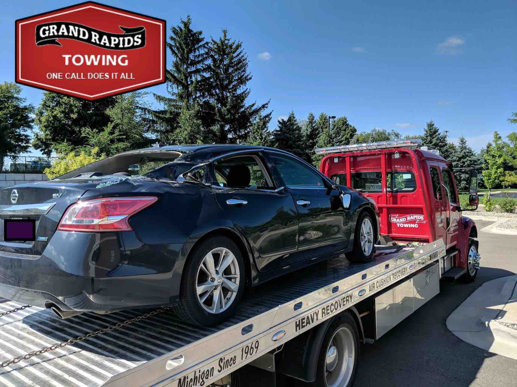 Wrecker Service Needed for Crushed Nissan Grand Rapids Towing
